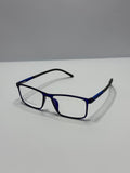 Blue & Black Square Frame Glasses with Lens.