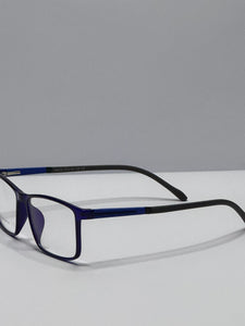 Blue & Black Square Frame Glasses with Lens.