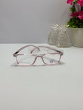 Transparent Pink Rectangle Unisex Glasses